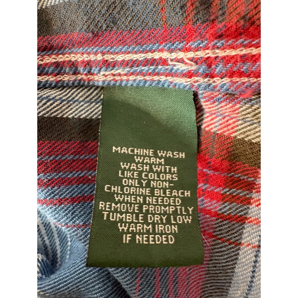 LAUREN JEANS CO RALPH LAUREN Blue Plaid Flannel Button Down Shirt 3X Country - Picture 7 of 10